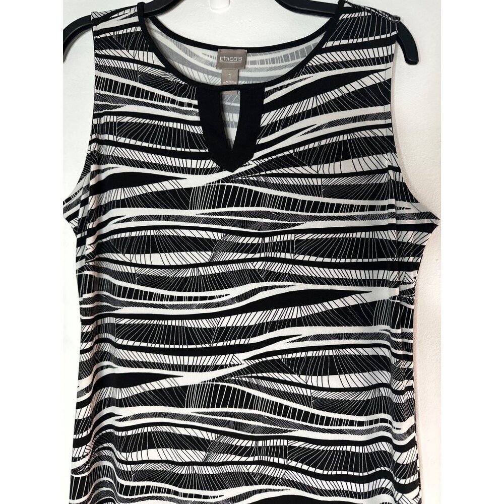 Chico's Size 1 Maxi Dress Sleeveless Women's Long Dress Travel Resort Boho Chic